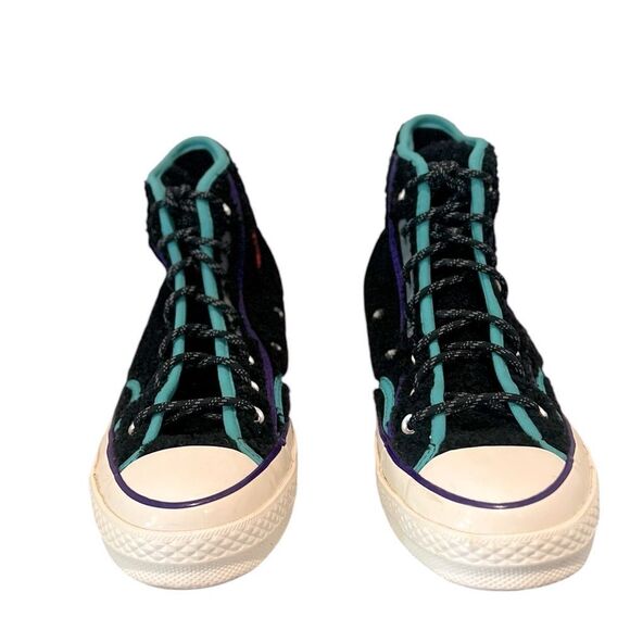 Converse Chuck 70 High Retro Sherpa Black & Blue Sneakers W7.5/M5.5 - Picture 4 of 7